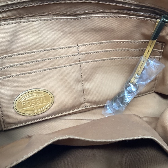 Fossil Cream Sydney Satchel with Tan Straps, Like New - Picture 10 of 13